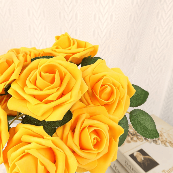 30pcs Artificial Yellow Foam Roses