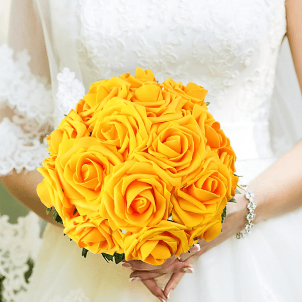 30pcs Artificial Yellow Foam Roses