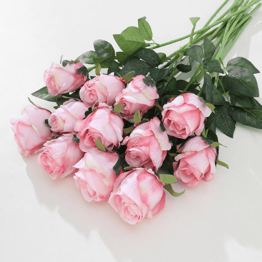 12Pcs Light Pink Artificial Roses