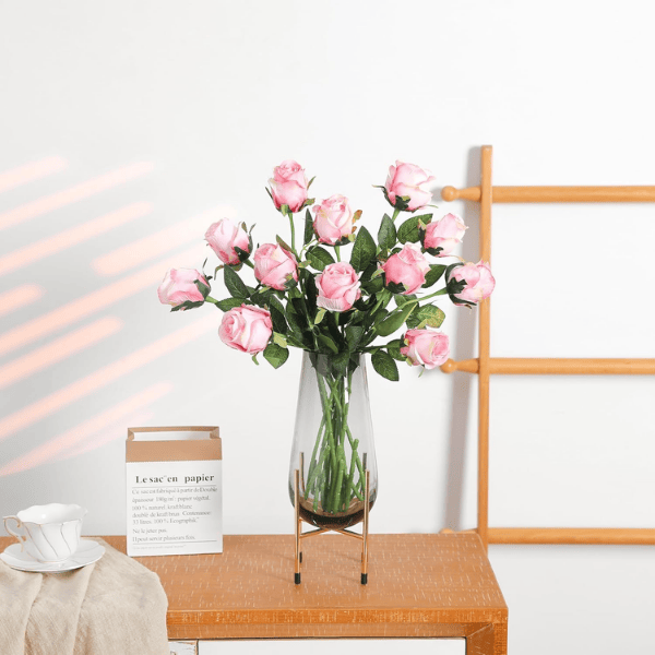 12Pcs Light Pink Artificial Roses