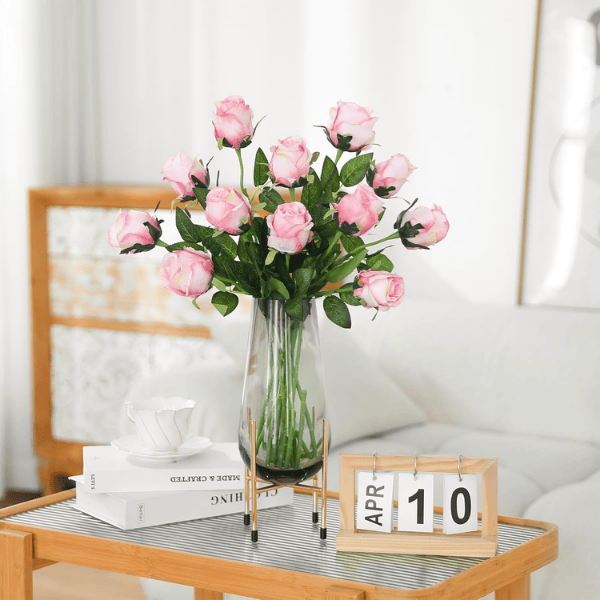 12Pcs Light Pink Artificial Roses