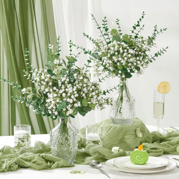 100 Pcs Mixed Artificial Eucalyptus & Baby’s Breath Set