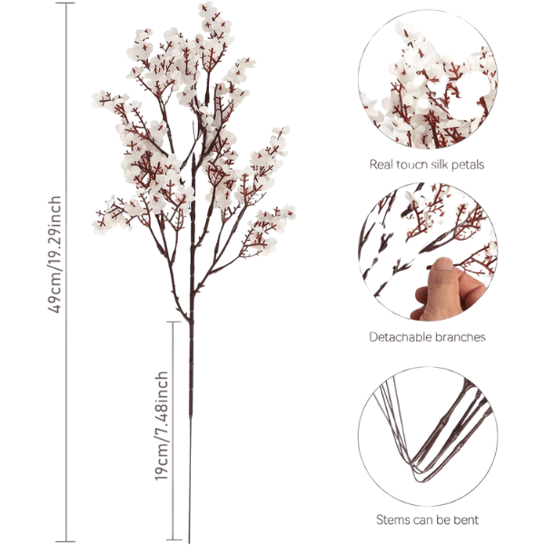 8 Bundles White Baby’s Breath Artificial Flowers