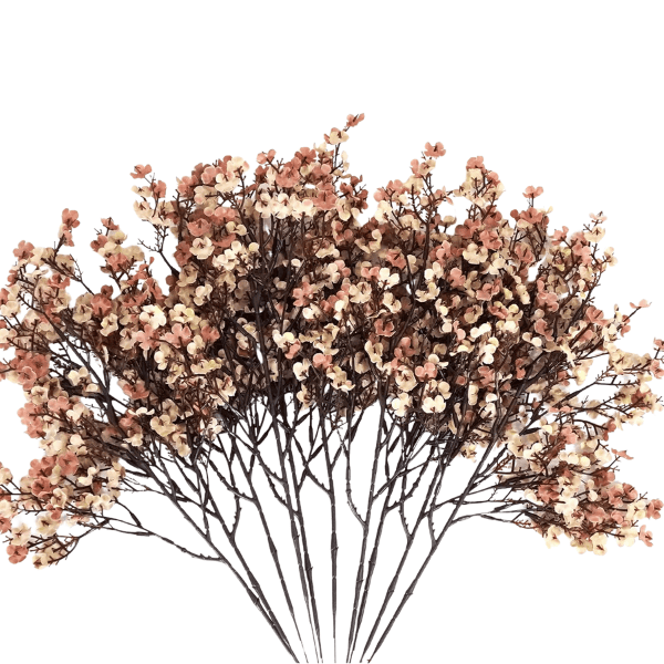 10 Pcs Beige Brown Baby’s Breath Artificial Flowers