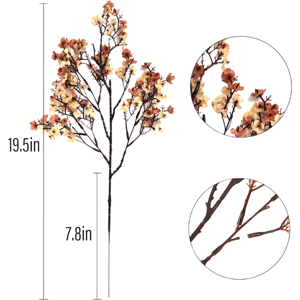 10 Pcs Beige Brown Baby’s Breath Artificial Flowers