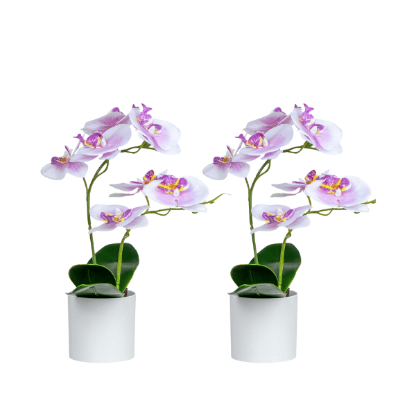 2pcs Artificial Purple Orchid Flowers