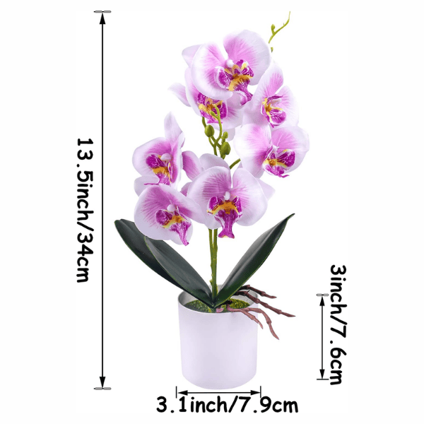 2pcs Artificial Purple Orchid Flowers