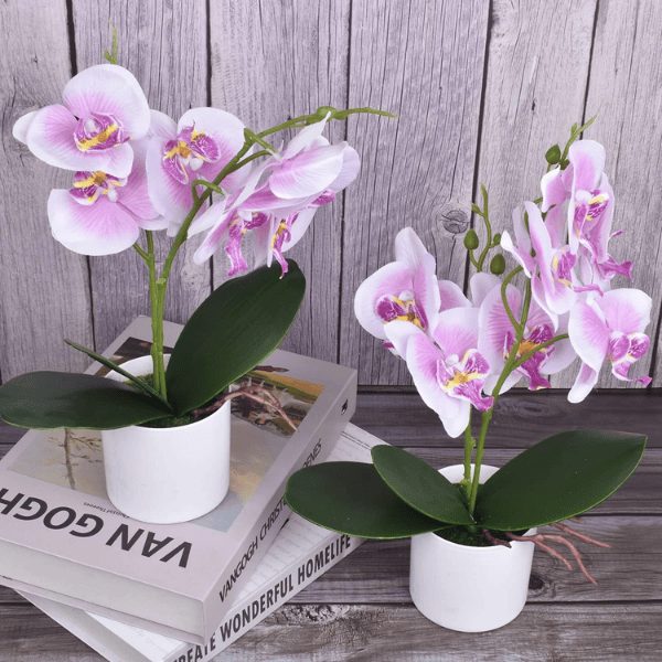 2pcs Artificial Purple Orchid Flowers