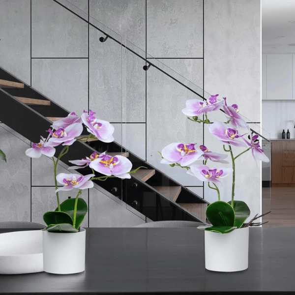 2pcs Artificial Purple Orchid Flowers