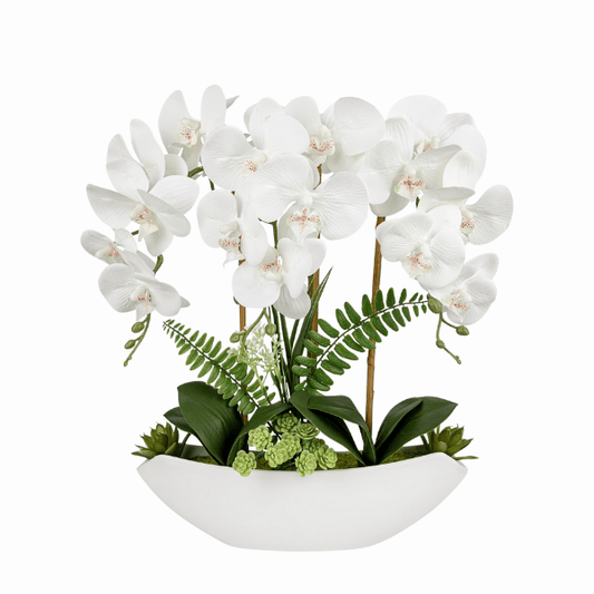 White Artificial Orchid Silk Flowers