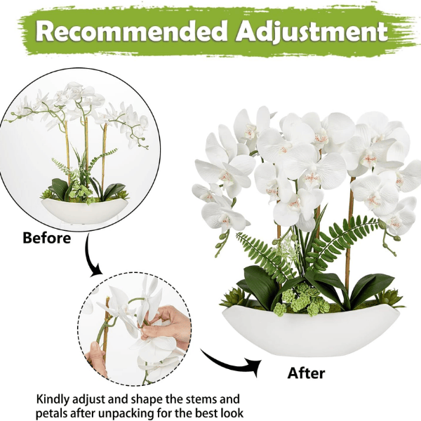 White Artificial Orchid Silk Flowers