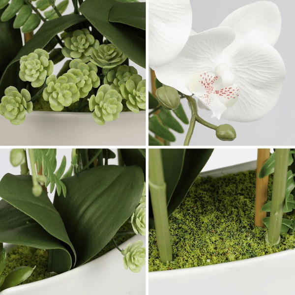 White Artificial Orchid Silk Flowers
