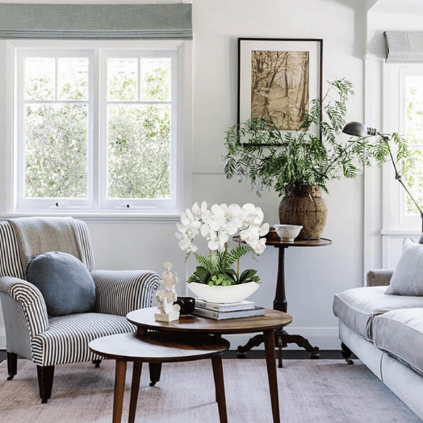 White Artificial Orchid Silk Flowers