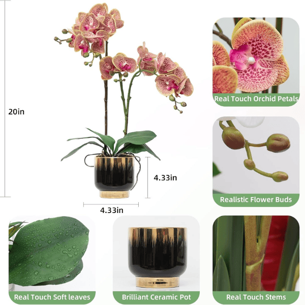 Orchids Artificial Flowers Real Touch Fake Flowers