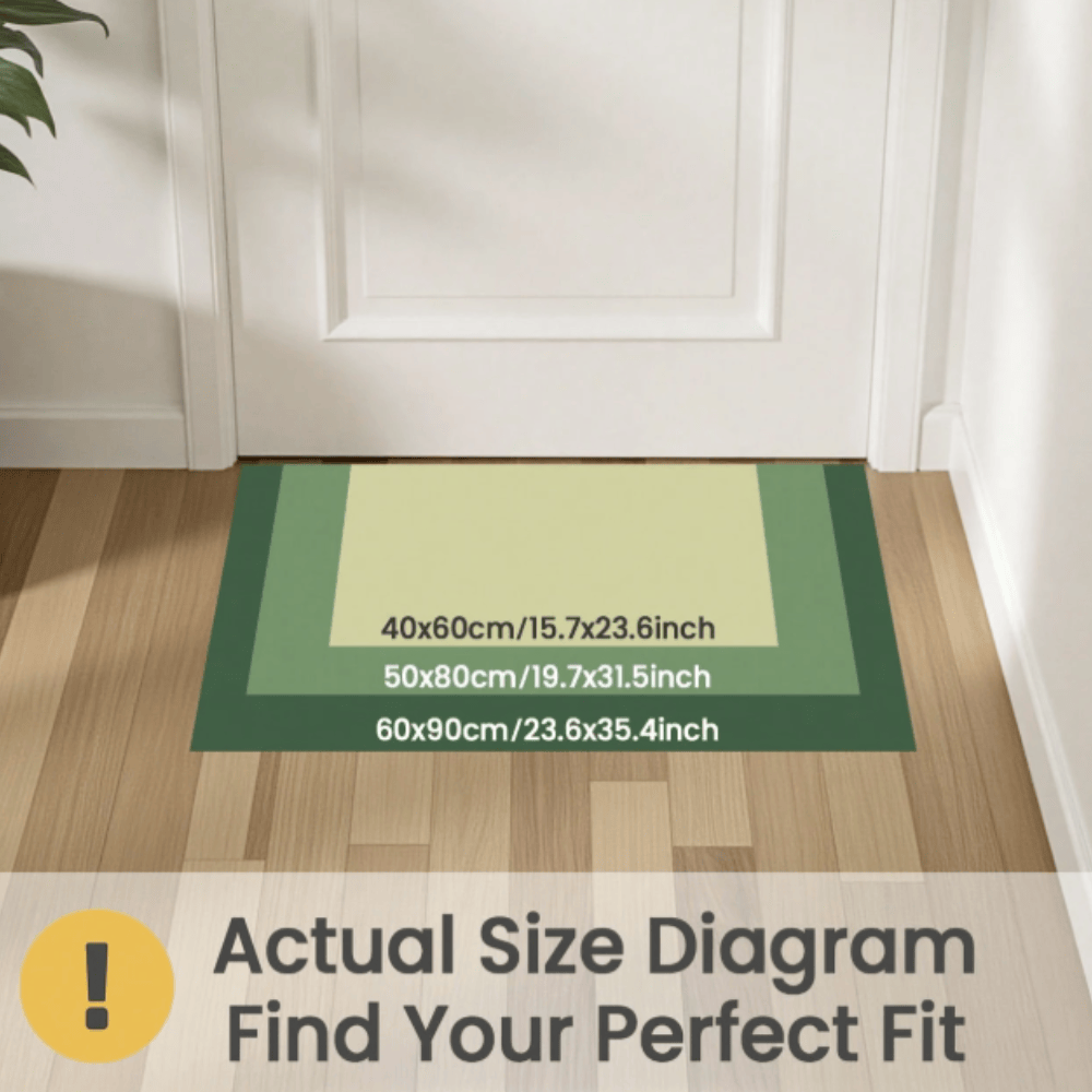 Floral Print Doormat - Non-Slip, Machine Washable Entryway Rug - 100% Polyester