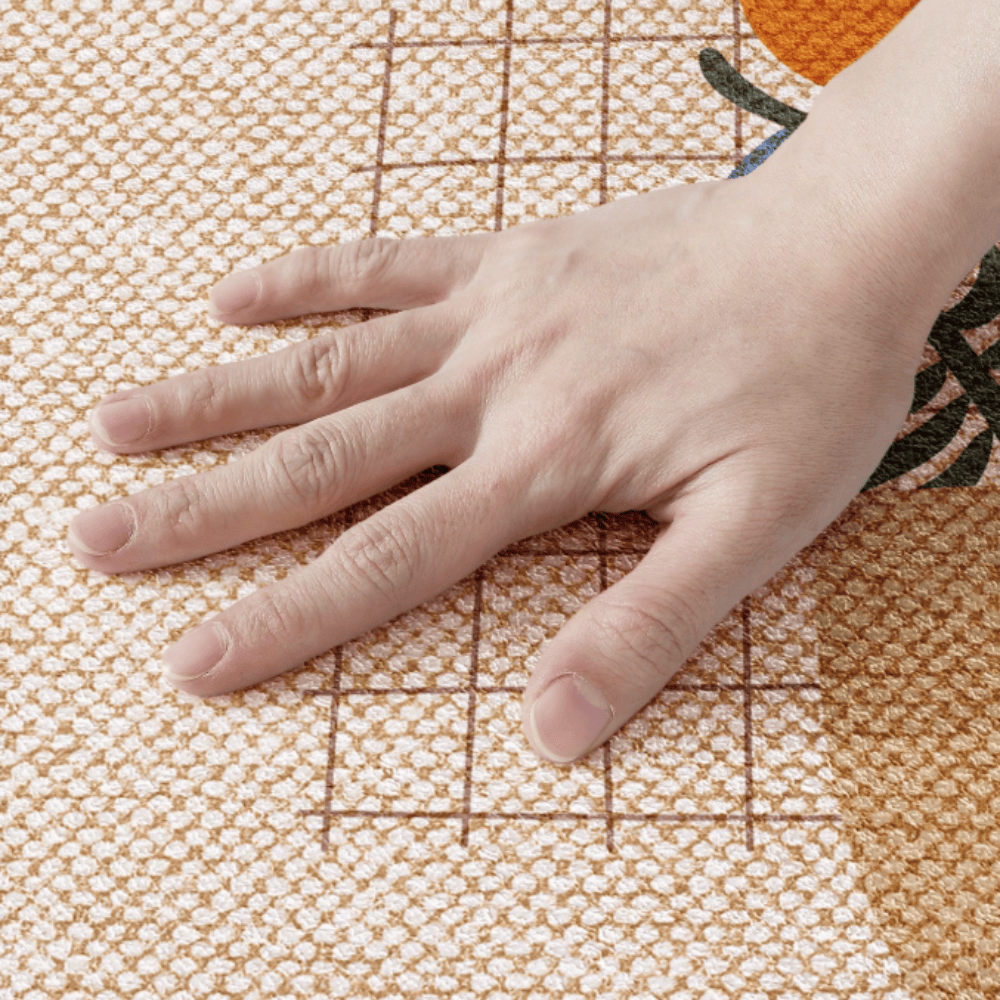 Floral Print Doormat - Non-Slip, Machine Washable Entryway Rug - 100% Polyester