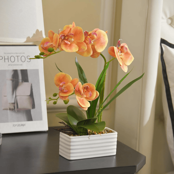 Artificial Orange Orchid Flowers