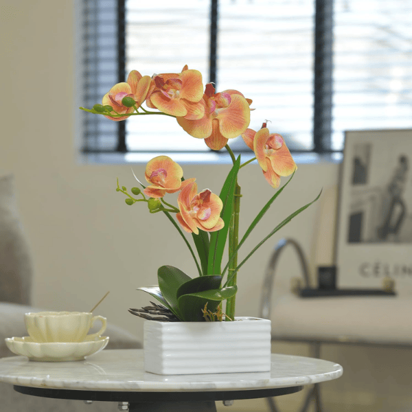 Artificial Orange Orchid Flowers