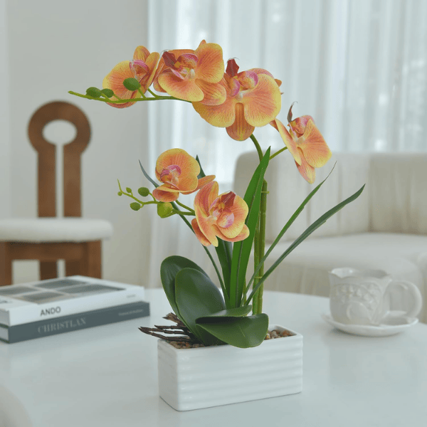Artificial Orange Orchid Flowers