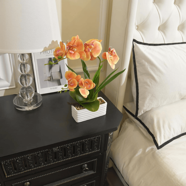 Artificial Orange Orchid Flowers