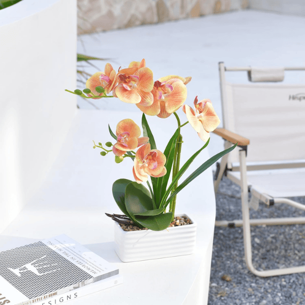Artificial Orange Orchid Flowers