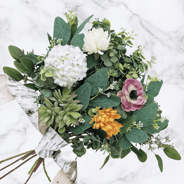 Mixed Artificial Eucalyptus Leaves Stems