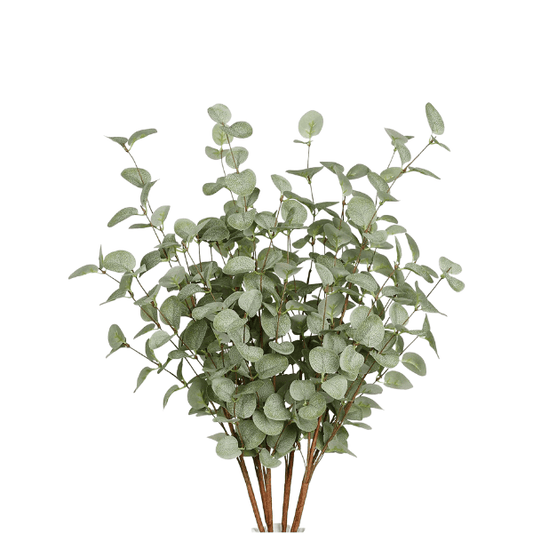 6 Pcs 27" Artificial Eucalyptus Stems – Greenery Silk Leaves for Home & Wedding