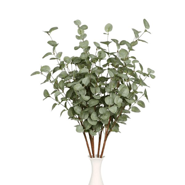 6 Pcs 27" Artificial Eucalyptus Stems – Greenery Silk Leaves for Home & Wedding