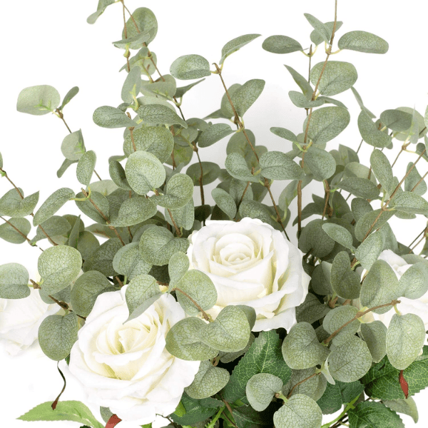 6 Pcs 27" Artificial Eucalyptus Stems – Greenery Silk Leaves for Home & Wedding