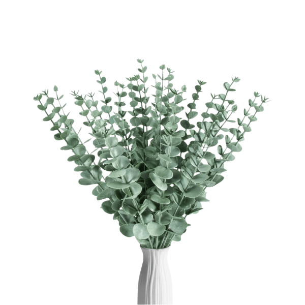 24pcs Artificial Eucalyptus Stems – Faux Greenery Branches for Wedding & Home