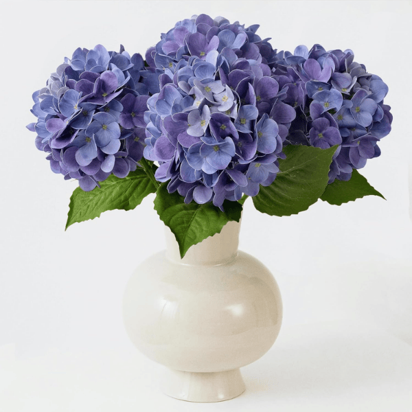 4Pcs Violet Blue Artificial Hydrangea Flowers