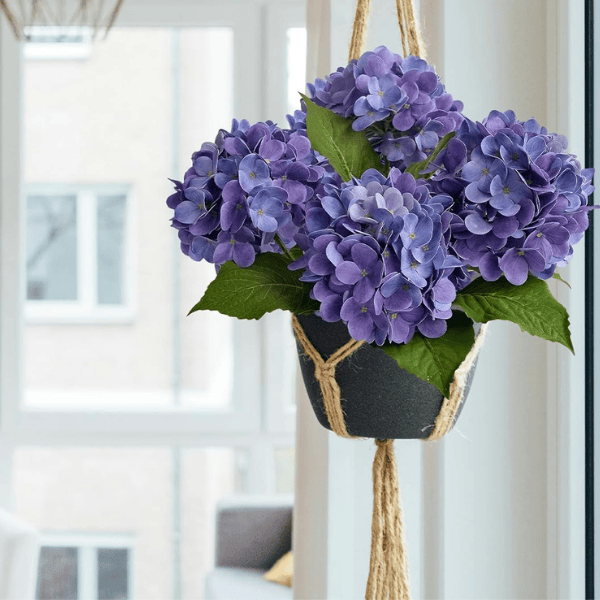 4Pcs Violet Blue Artificial Hydrangea Flowers