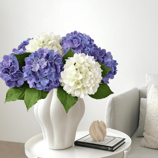 4Pcs Violet Blue Artificial Hydrangea Flowers