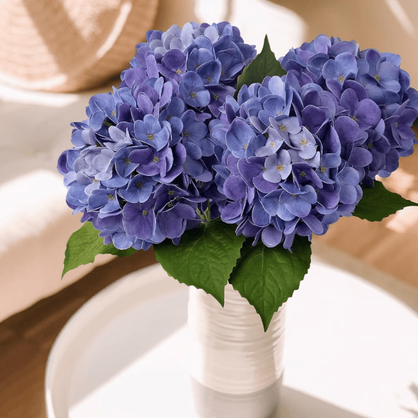 4Pcs Violet Blue Artificial Hydrangea Flowers