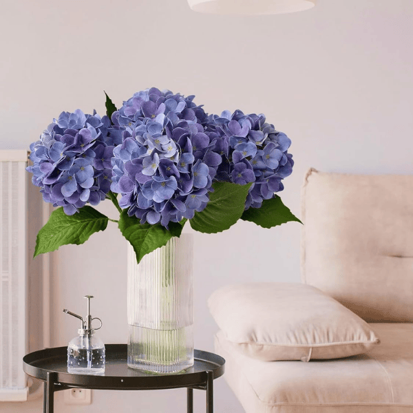 4Pcs Violet Blue Artificial Hydrangea Flowers