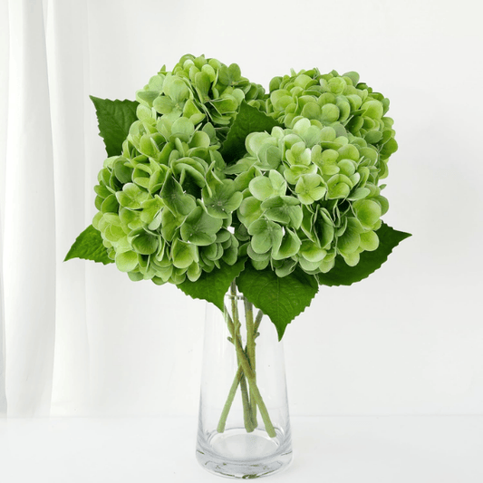 4Pcs Green Artificial Hydrangea Flowers