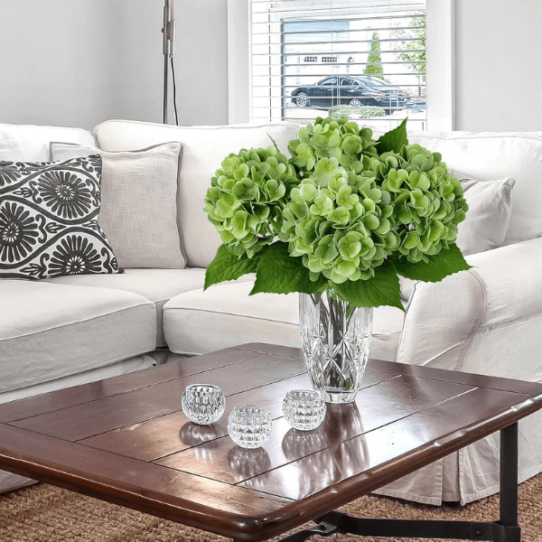 4Pcs Green Artificial Hydrangea Flowers