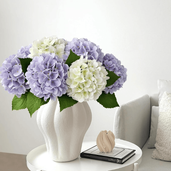 4Pcs Pale Purple Artificial Hydrangea Flowers