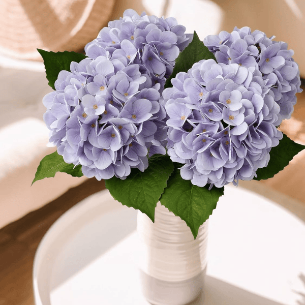 4Pcs Pale Purple Artificial Hydrangea Flowers