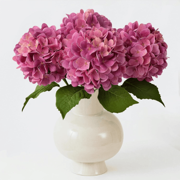 4Pcs Magenta Artificial Hydrangea Flowers
