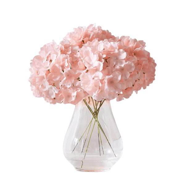 10Pcs Blush Silk Artificial Hydrangea Flowers