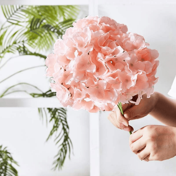 10Pcs Blush Silk Artificial Hydrangea Flowers