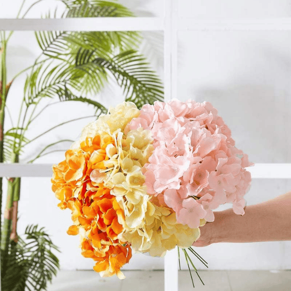 10Pcs Blush Silk Artificial Hydrangea Flowers