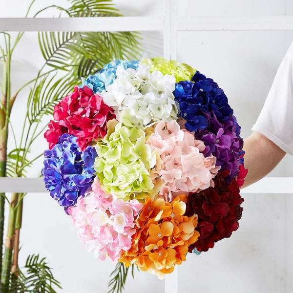 10Pcs Blush Silk Artificial Hydrangea Flowers